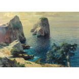 Gustave LINO (1893 - 1961). "Capri"50 cm x 70 cm. Gemälde. Öl auf Platte. Links unten signiert und