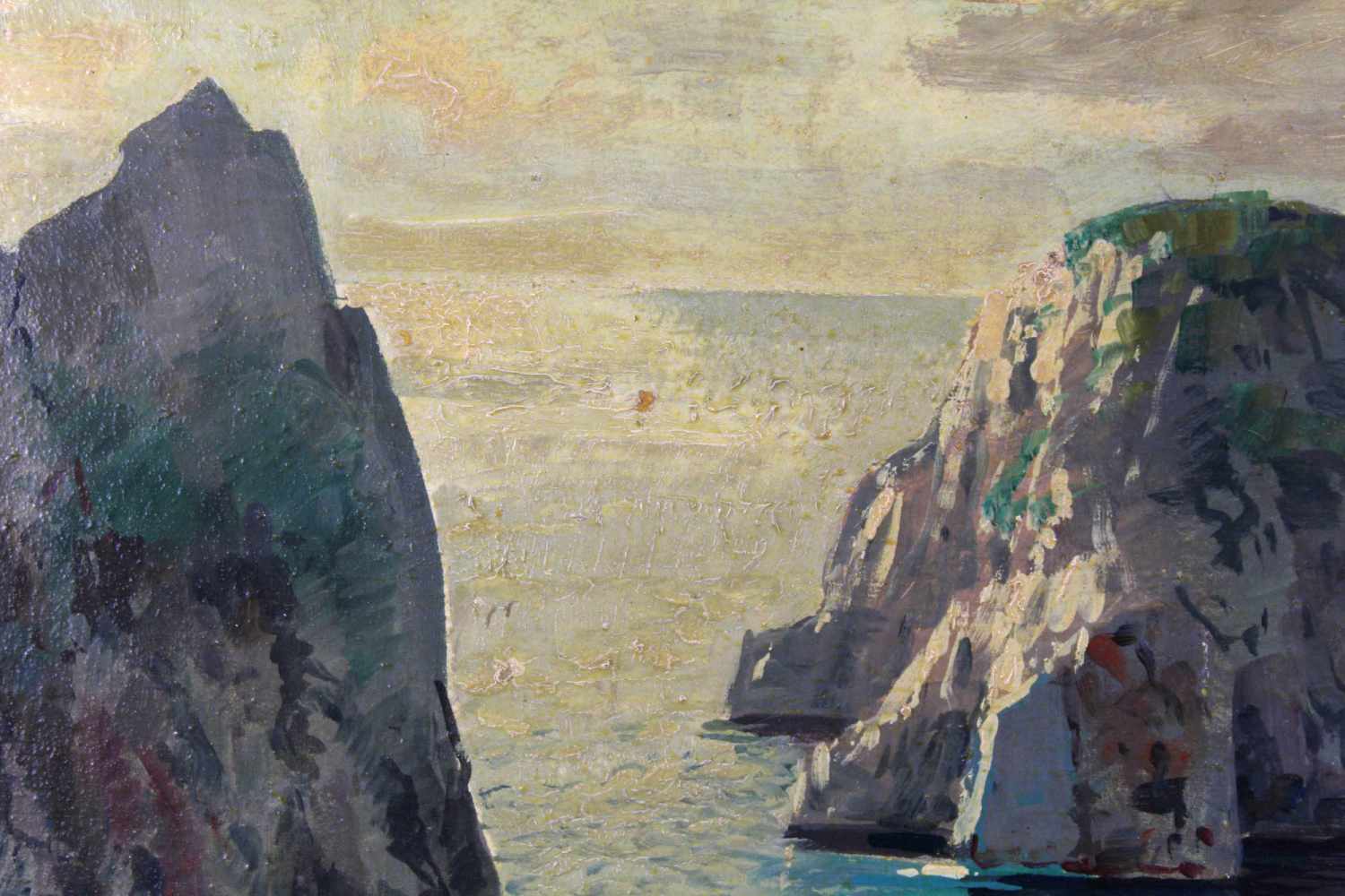 Gustave LINO (1893 - 1961). "Capri"50 cm x 70 cm. Gemälde. Öl auf Platte. Links unten signiert und - Image 4 of 6