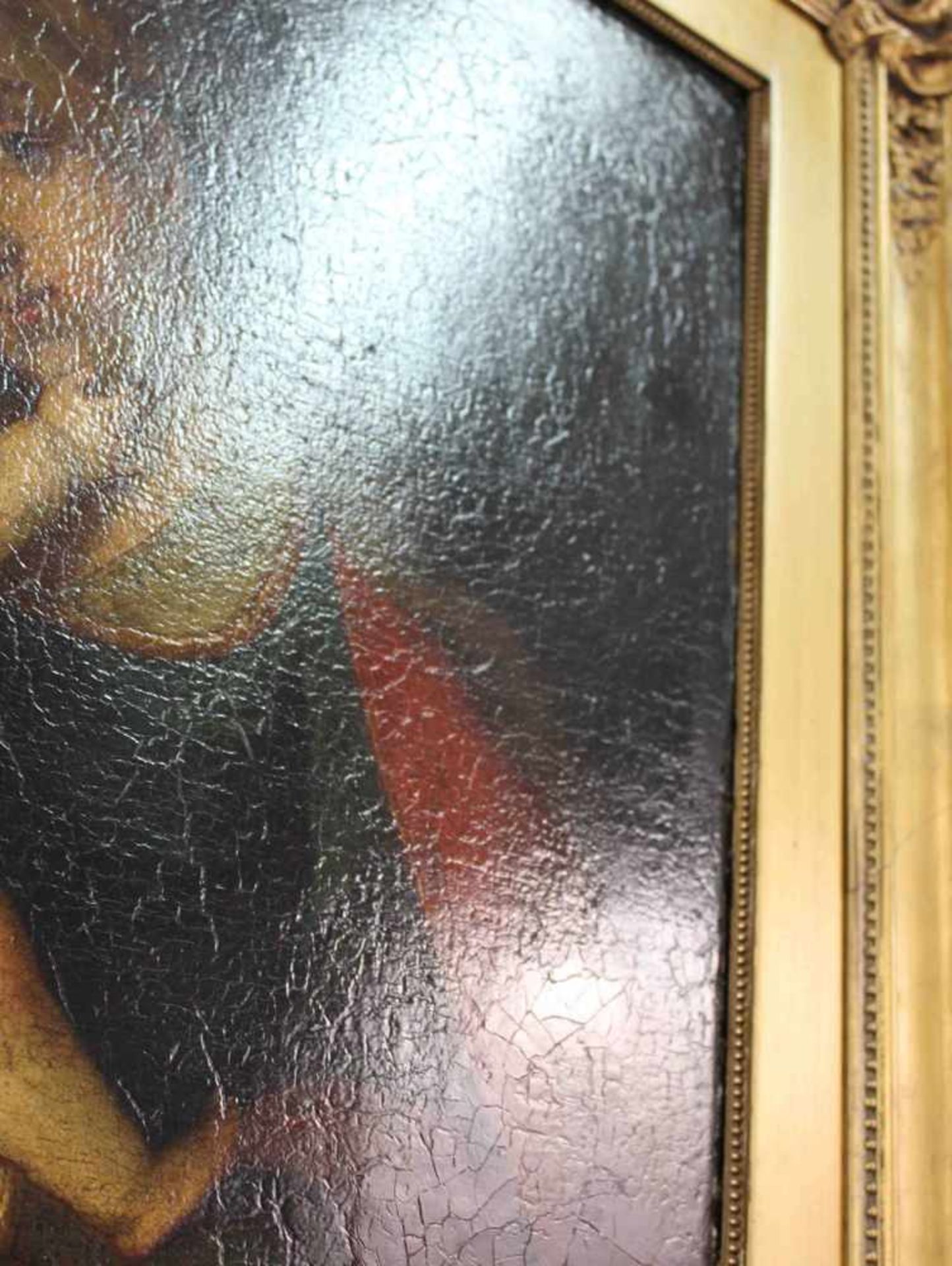 UNSIGNIERT (XVIII). Maria mit Jesus.66 cm x 54 cm. Öl auf Leinwand, u. a. doubliert. Keine - Bild 4 aus 7