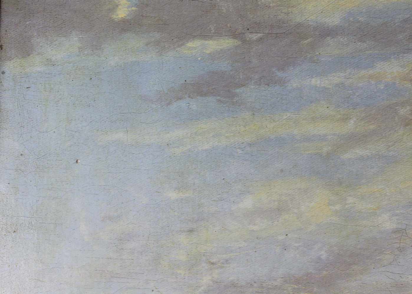 UNDEUTLICH SIGNIERT (XIX). Der Rhein datiert "1857".95 cm x 126 cm. Gemälde. Öl auf Leinwand. Rechts - Image 8 of 10