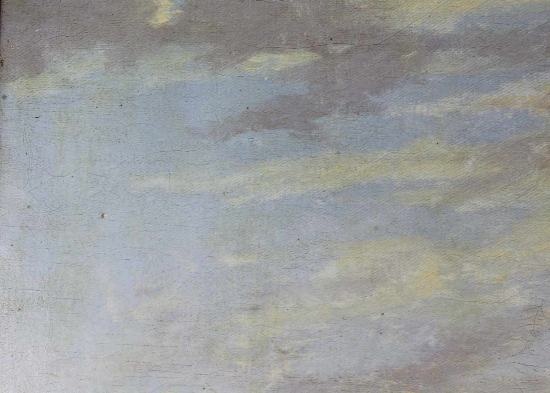 UNDEUTLICH SIGNIERT (XIX). Der Rhein datiert "1857".95 cm x 126 cm. Gemälde. Öl auf Leinwand. Rechts - Bild 8 aus 10