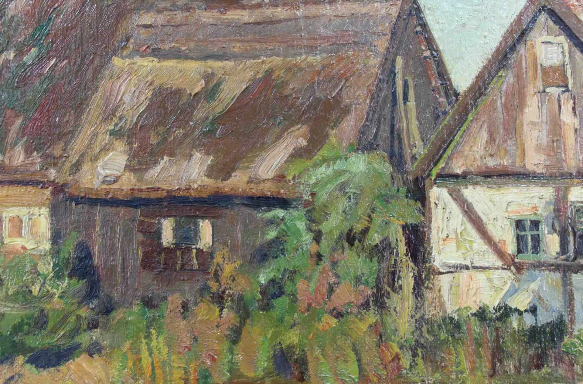 Richard GESSNER (1894 - 1989). Bauernhäuser in Sommerlandschaft.44 cm x 60 cm. Gemälde. Öl auf - Bild 7 aus 8
