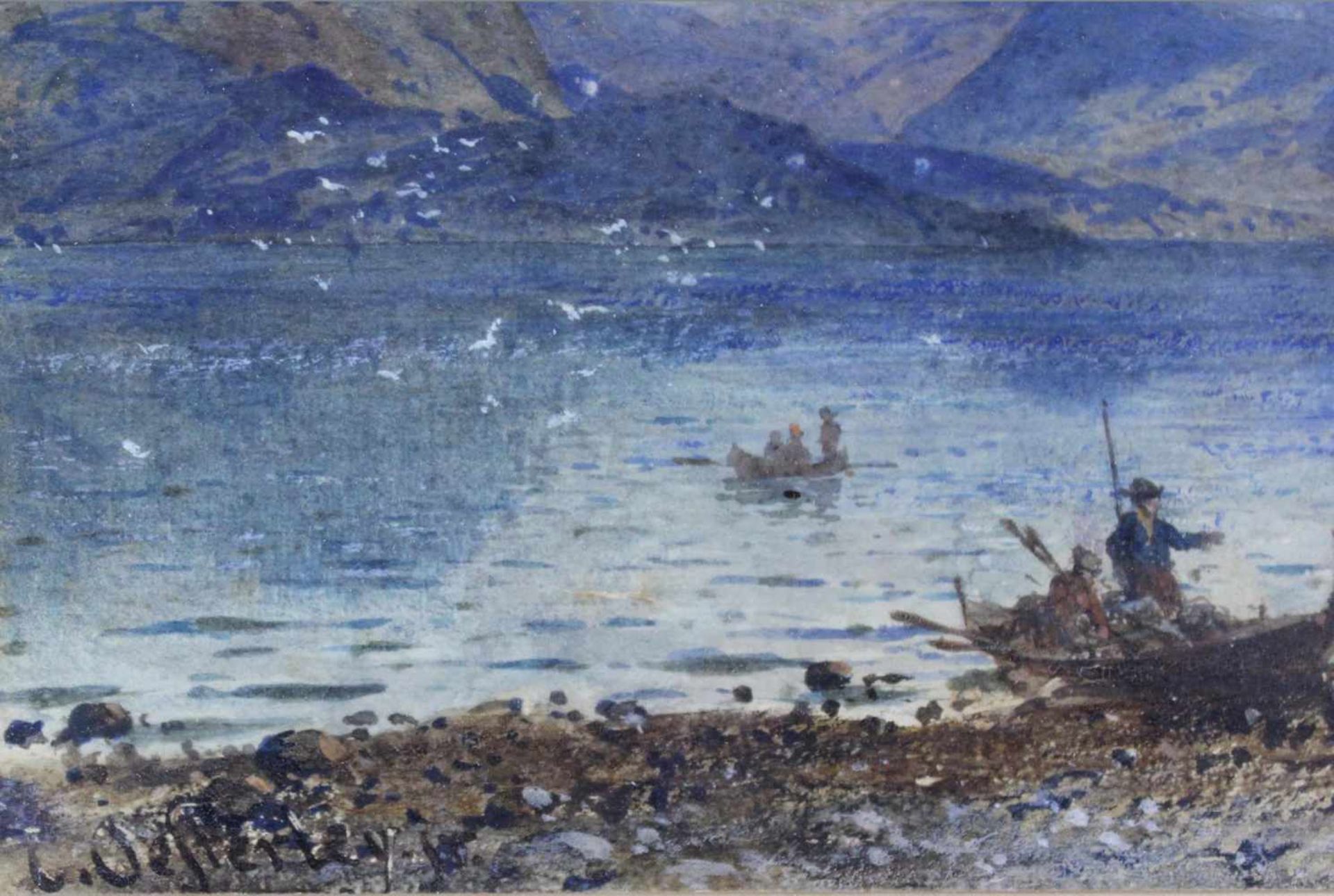 Carl August H. ÖSTERLEY (1839 - 1930). 5 Aquarelle mit Landschaften.22 cm x 35 cm im Ausschnitt. - Image 12 of 12