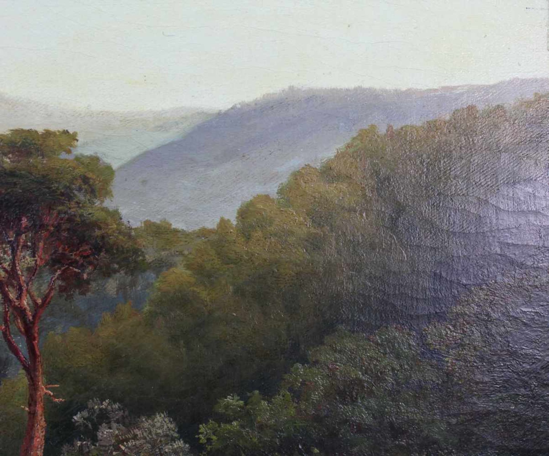 UNDEUTLICH SIGNIERT (XIX). Der Rhein datiert "1857".95 cm x 126 cm. Gemälde. Öl auf Leinwand. Rechts - Bild 10 aus 10