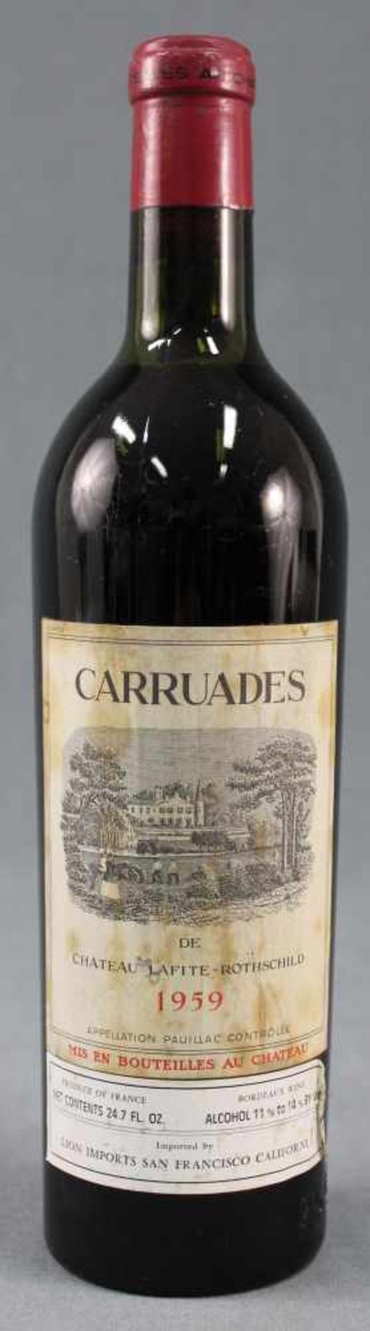 1959 Carruades de Chateau Lafite - Rothschild. Paulliac AC.Eine ganze Flasche Rotwein 75 cl.