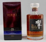 HIBIKI Suntory Whisky. Aged 21 Years. 43 % Vol.Eine ganze Flasche. Im Original Karton. Japanese
