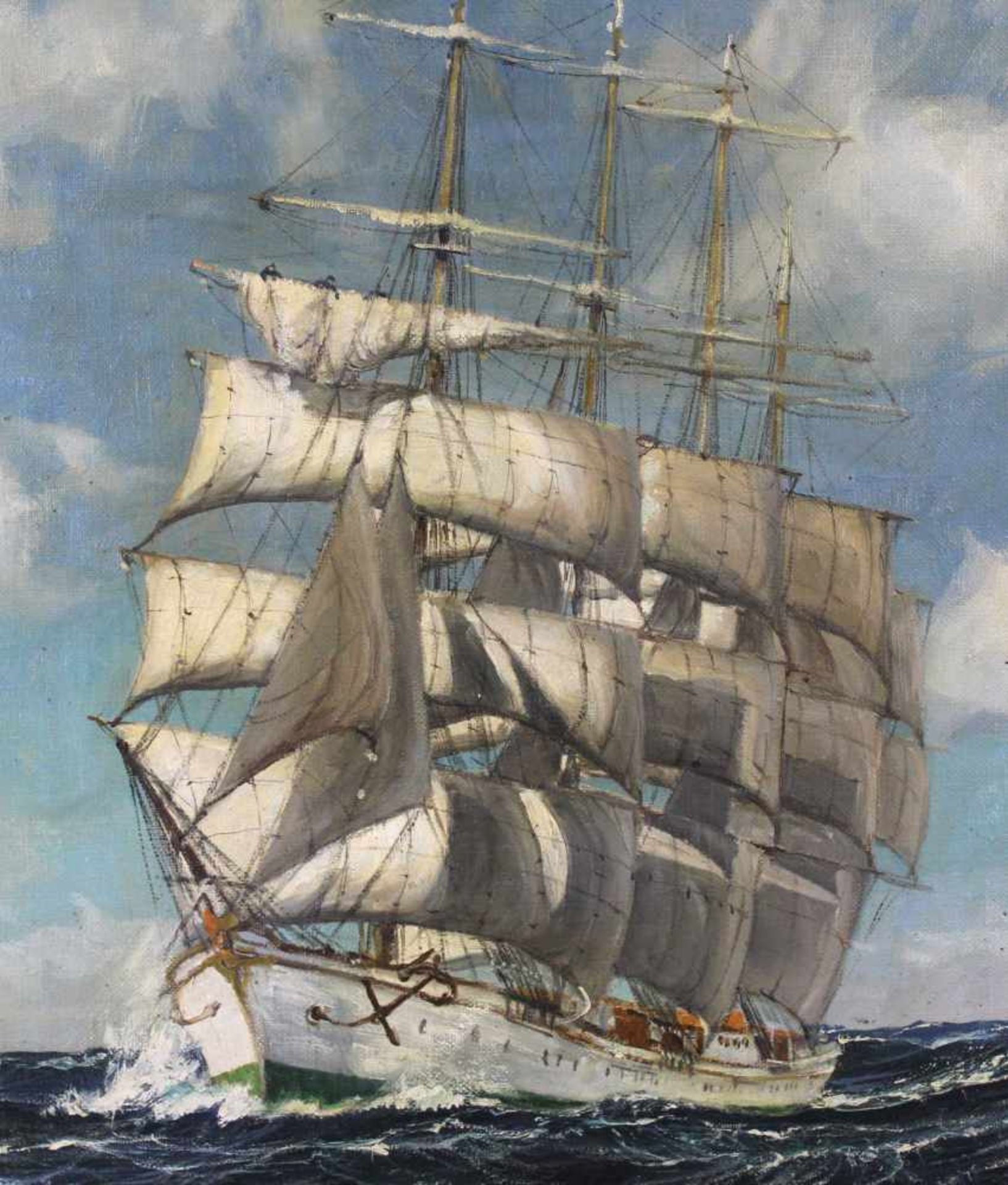 Patrick VON KALCKREUTH (1892 - 1970). Viermaster in Meeresbrandung.70 cm x 100 cm. Gemälde. Öl auf - Bild 4 aus 9