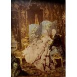 Karl II SCHWENINGER (1854 - 1903). Die Avance.14 cm x 11 cm. Unterglasmalerei.Karl II SCHWENINGER (