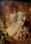 Karl II SCHWENINGER (1854 - 1903). Die Avance.14 cm x 11 cm. Unterglasmalerei.Karl II SCHWENINGER (