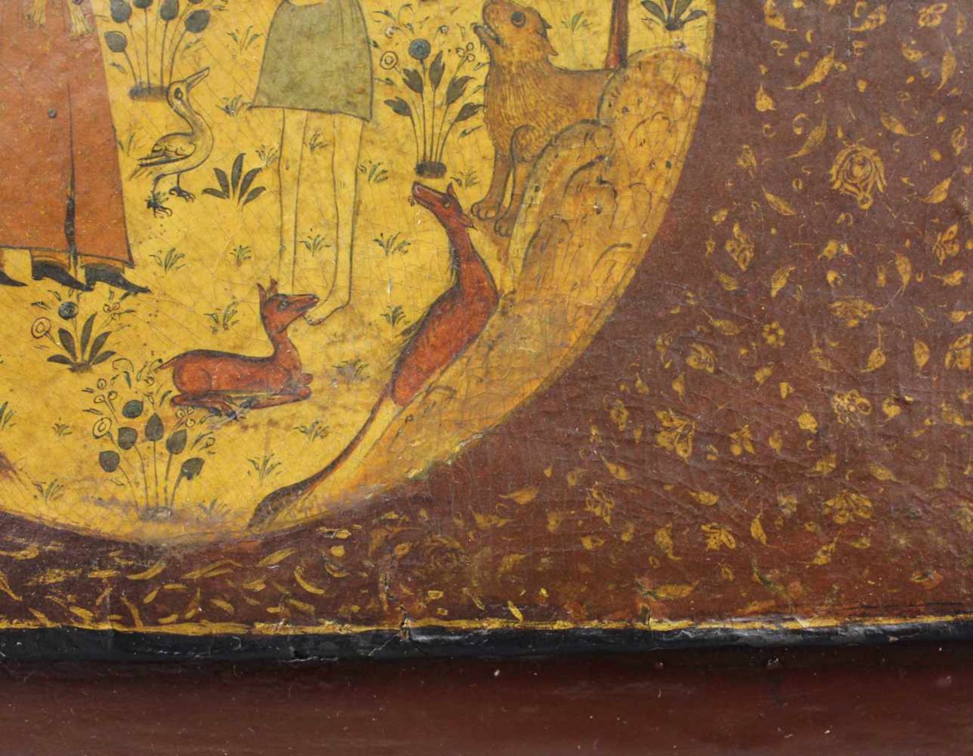 Darstellung verschiedener Religionen. Gemälde.58 cm x 45 cm. Wohl Quadjar persisch, 19. Jahrhundert. - Image 3 of 5
