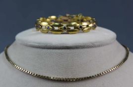 Kette Gold 375. 8,5 Gramm.Dazu Armband Gold 333. 10,2 Gramm.Chain gold 375. 8.5 grams.In addition