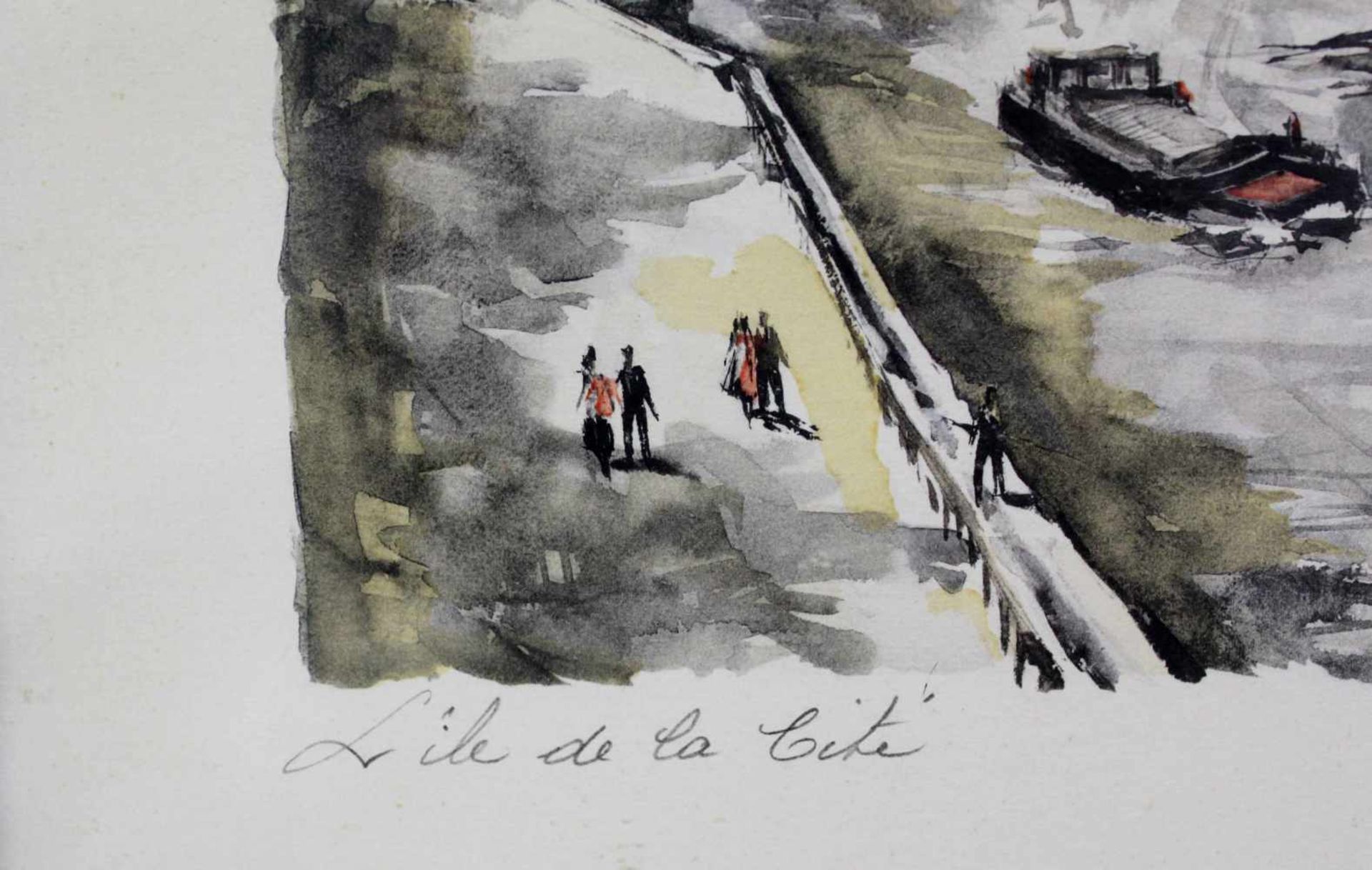 Franz HERBELOT (XX). ''Lile de la Cite"und "Place du Tertre''.Bis 31 cm x 42 cm. Graphiken. Unten - Bild 12 aus 12