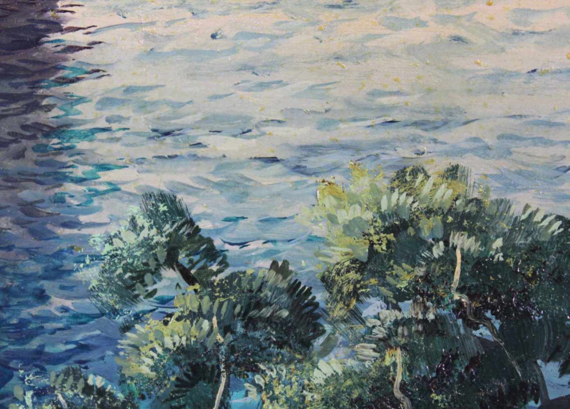 Gustave LINO (1893 - 1961). "Capri"50 cm x 70 cm. Gemälde. Öl auf Platte. Links unten signiert und - Bild 5 aus 6