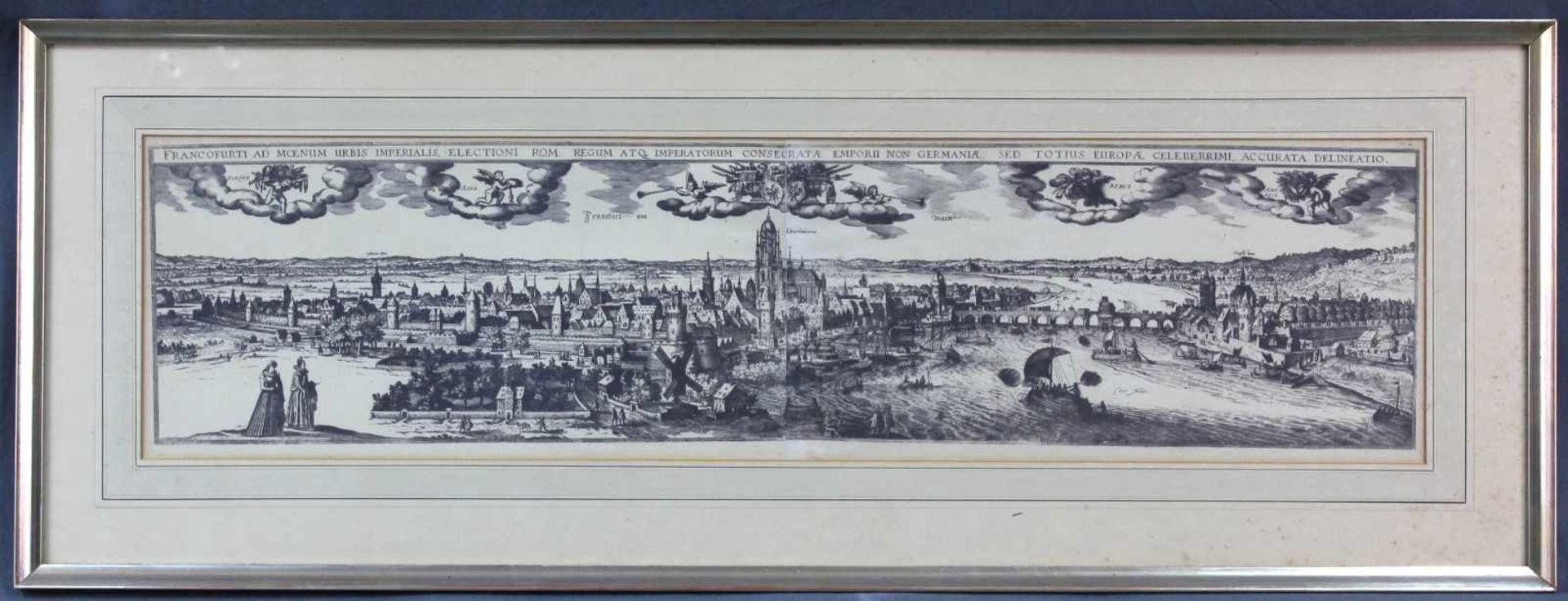 Matthäus Merian (1593 - 1650). Frankfurt Am Main. Ansicht von Südwesten.183 mm x 767 mm. - Bild 2 aus 6