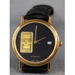 Herren Armbanduhr Automatic. Credit Suisse. 1 Gramm Goldbarren.Durchmesser 35 mm. Automatikwerk "