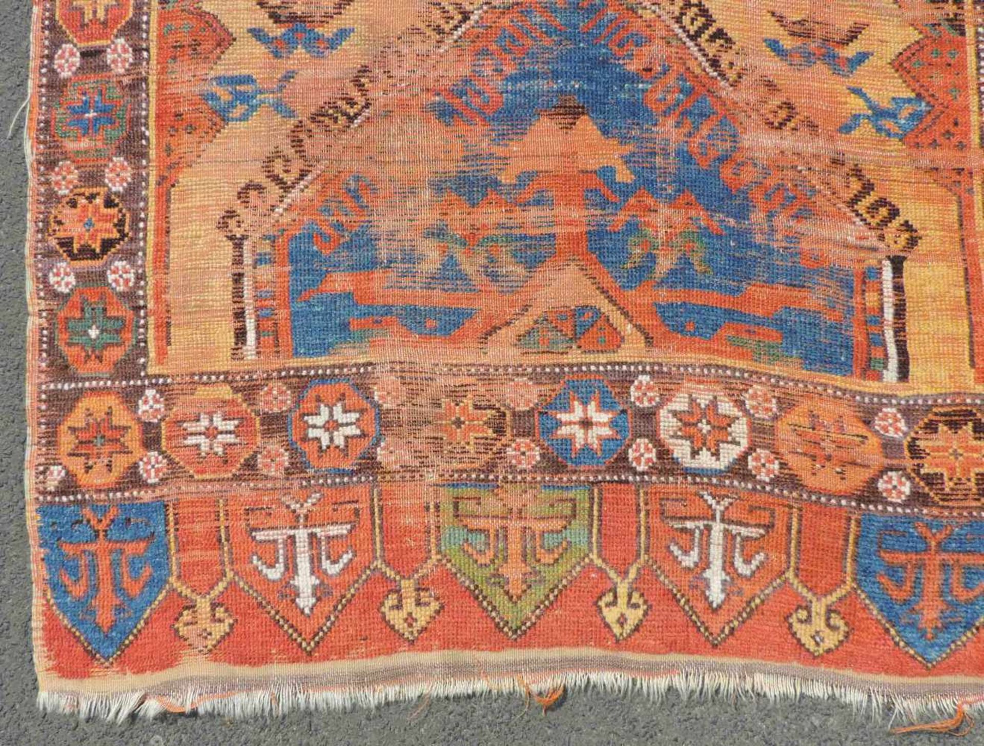 Konya Dorfteppich, Türkei. Antik, 2. Hälfte 18. Jahrhundert.280 cm x 118 cm. Handgeknüpft. Wolle auf - Image 9 of 15