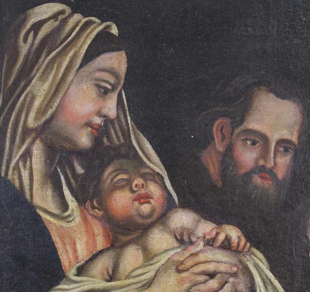 HEILIGENMALER (XVIII - XIX). Maria, Jesus, Josef und Johannes.90 cm x 70 cm. Gemälde. Öl auf - Image 3 of 6