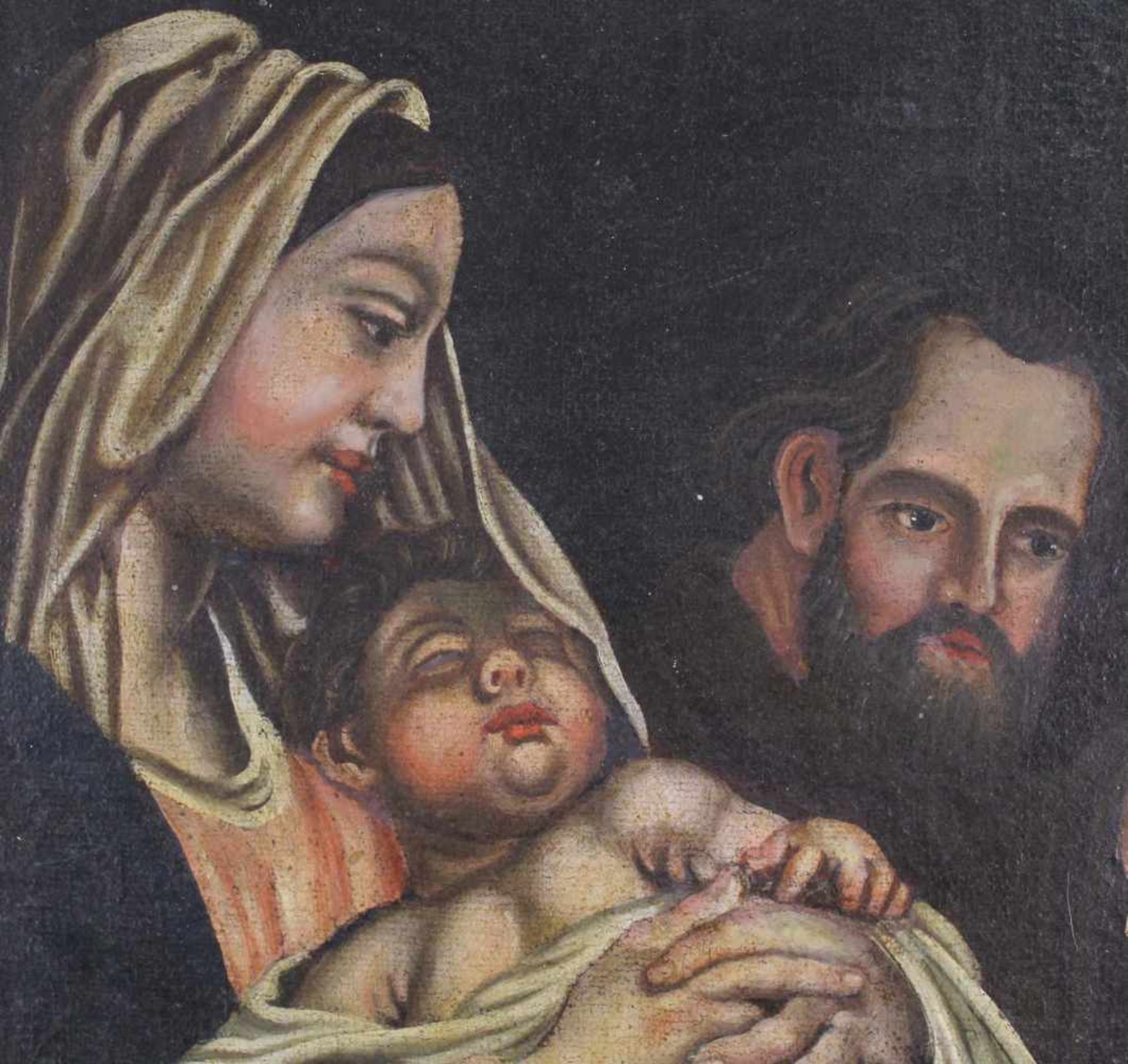 HEILIGENMALER (XVIII - XIX). Maria, Jesus, Josef und Johannes.90 cm x 70 cm. Gemälde. Öl auf - Bild 3 aus 6