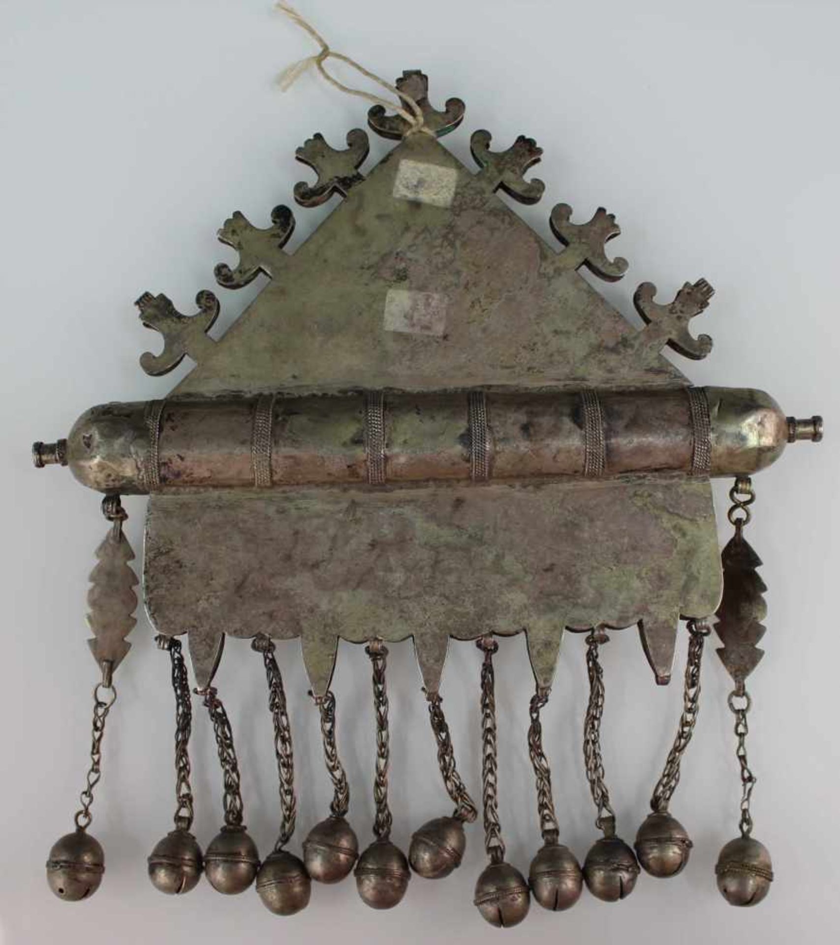 Collier Anhänger. Zentralasien. Turkmenisch. Wohl 19. Jahrhundert.25 cm x 25 cm. Silber. Mit - Image 2 of 6