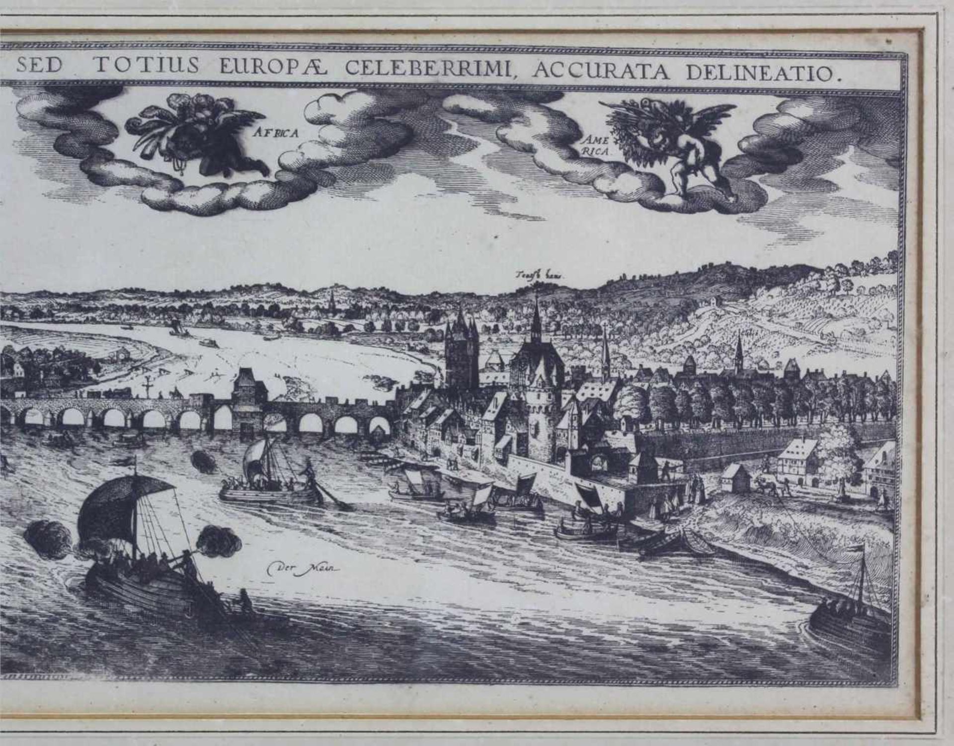 Matthäus Merian (1593 - 1650). Frankfurt Am Main. Ansicht von Südwesten.183 mm x 767 mm. - Bild 5 aus 6