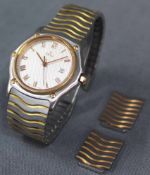 Ebel Sport Classic Wave Bicolor Stahl / Gold Uhr.33 mm Gehäuse von III - IX gemessen ohne Drücker.