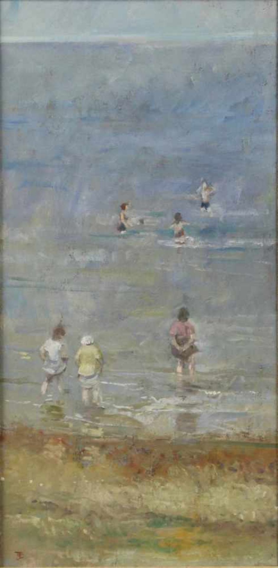Thomas John COATES (1941) "The Paddlers".51 cm x 25,5 cm. Öl auf Leinwand. Unten links monogrammiert