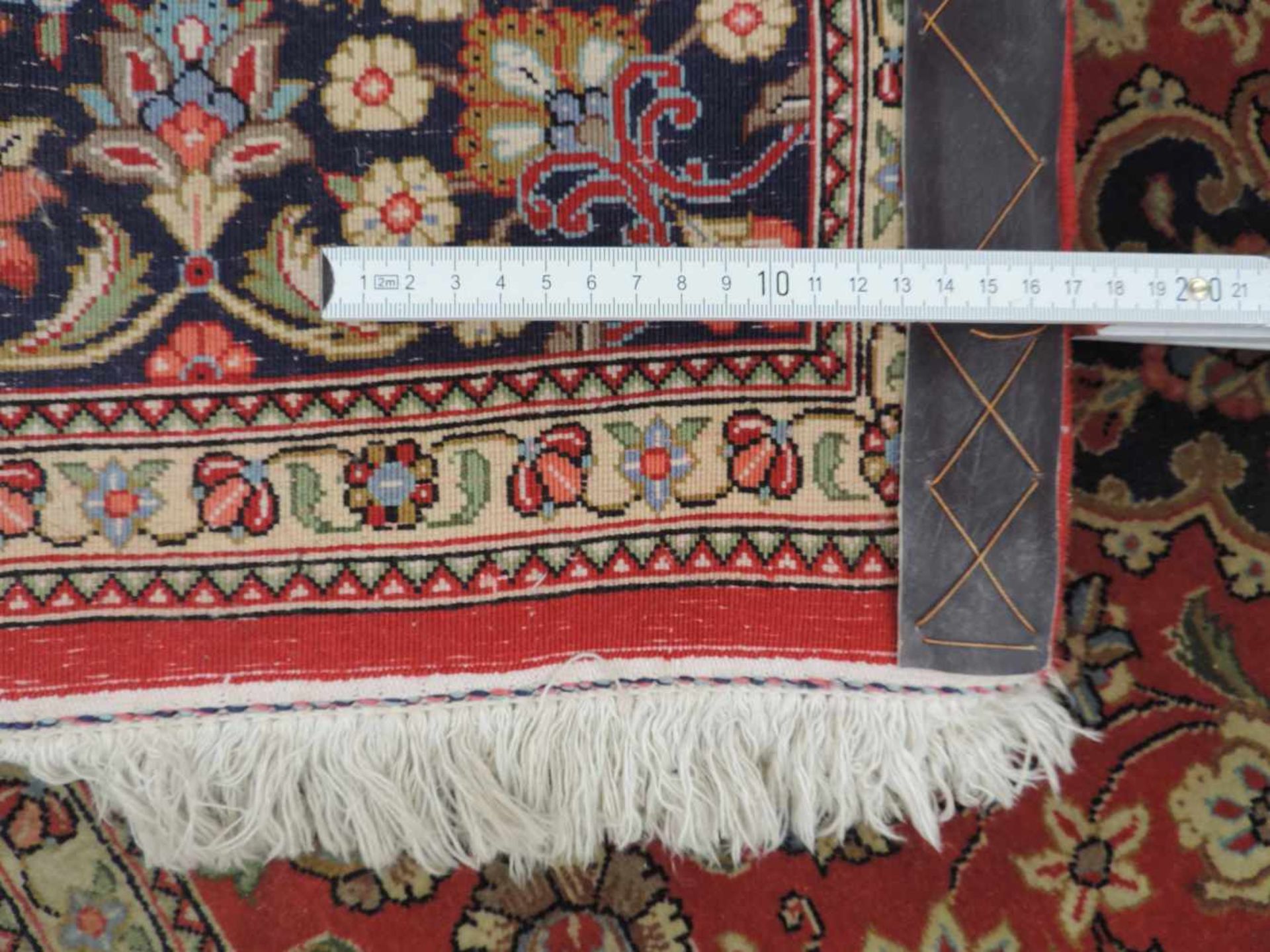 Ghom Perserteppich. Iran. Feine Knüpfung.223 cm x 140 cm. Handgeknüpft. Wolle auf Wolle. Kein - Bild 6 aus 6
