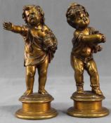 2 Bronzefiguren ''Brüderlein und Schwesterlein im Streit um die Puppe''.Bis 16,5 cm. Wohl 19.