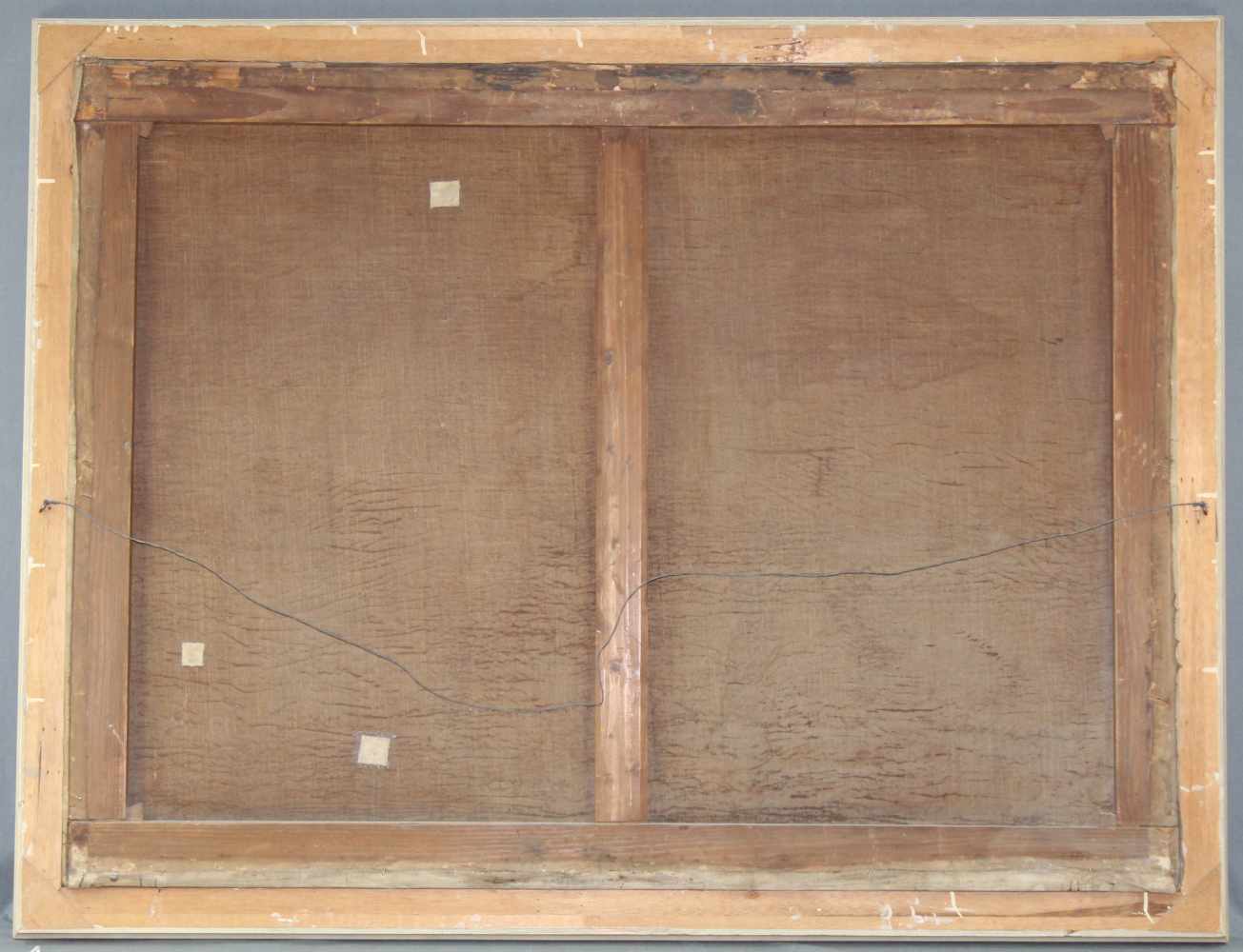 UNDEUTLICH SIGNIERT (XIX). Der Rhein datiert "1857".95 cm x 126 cm. Gemälde. Öl auf Leinwand. Rechts - Image 2 of 10