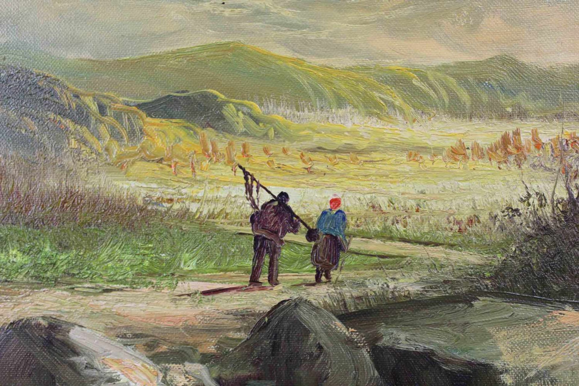 Gunter SEEKATZ (1928 -). Heimkehr vom Felde.60 cm x 90 cm. Gemälde, Öl auf Leinwand. Rechts unten - Bild 4 aus 7
