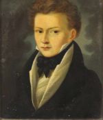 UNSIGNIERT (XIX). Biedermeier Halbportrait eines jungen Herren.29 cm x 23 cm. Gemälde. Um 1820. Wohl