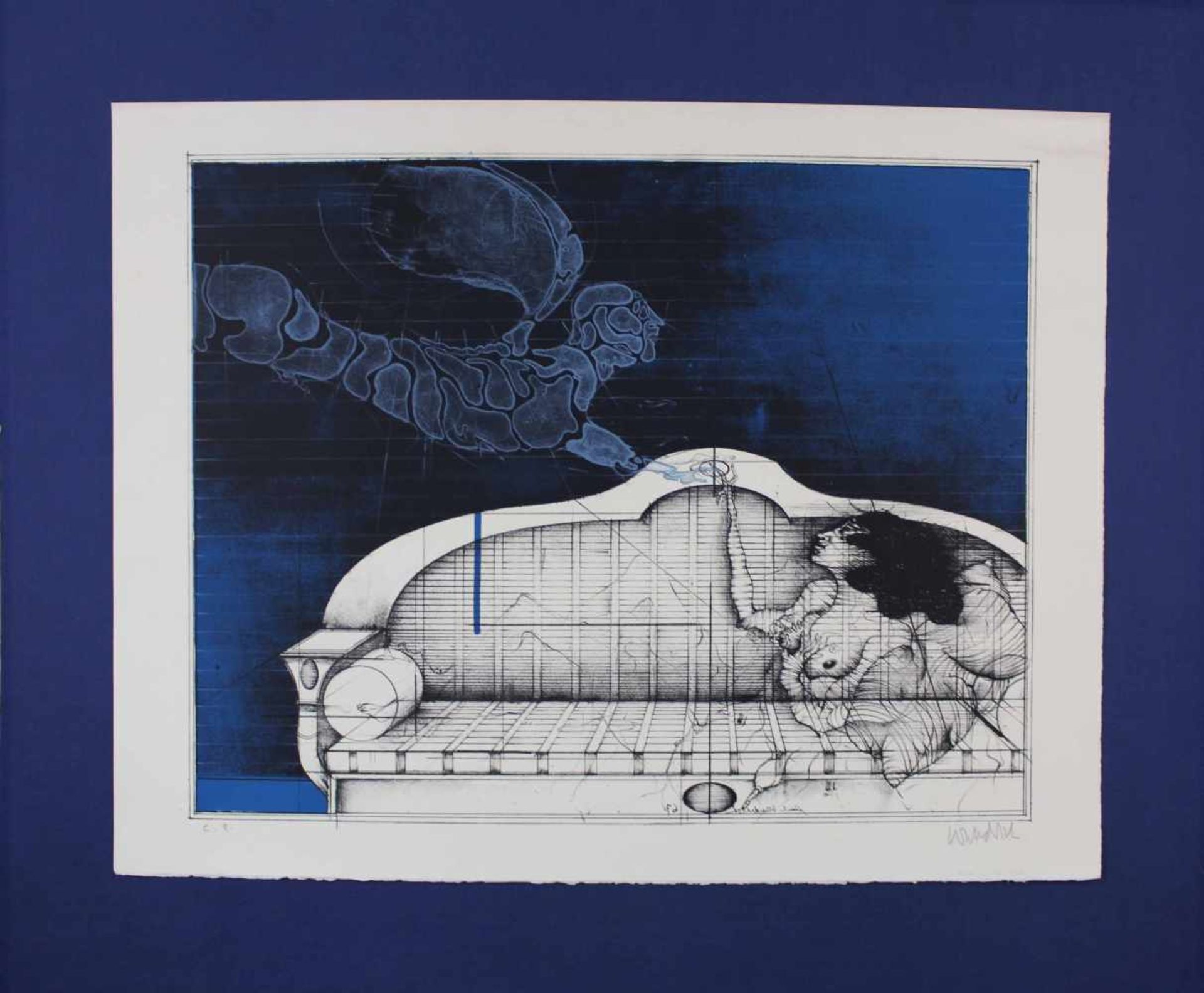 Paul WUNDERLICH (1927 - 2010). "Der Blaue Engel" (The Blue Angel)432 mm x 550 mm die Abbildung. - Image 2 of 6