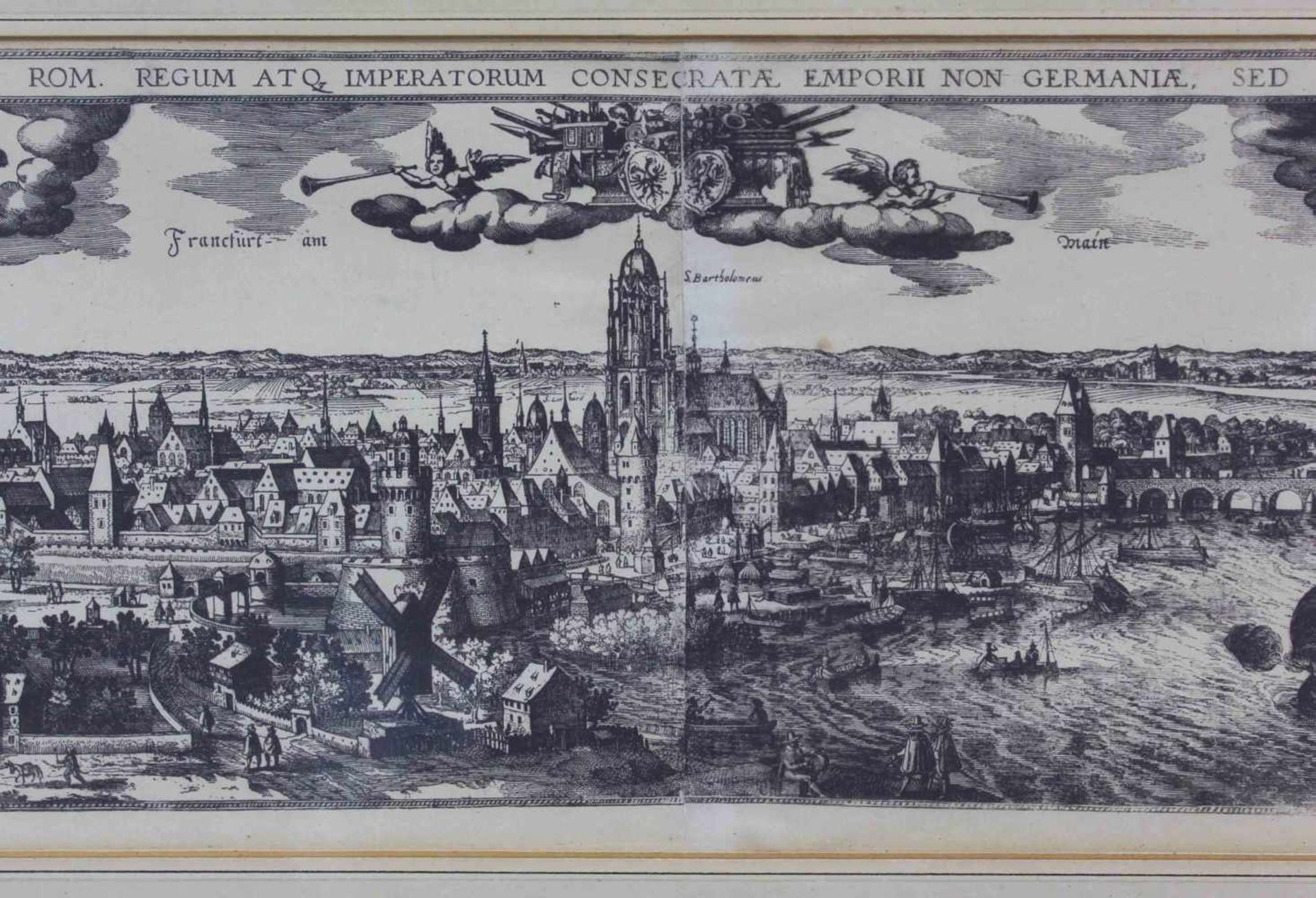 Matthäus Merian (1593 - 1650). Frankfurt Am Main. Ansicht von Südwesten.183 mm x 767 mm. - Bild 4 aus 6