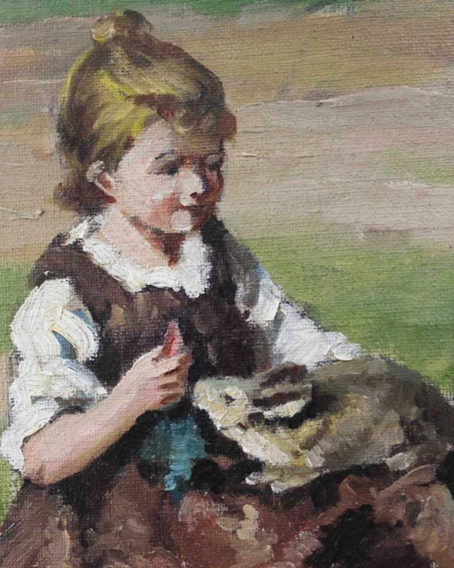 Zugeschrieben Ernö Ernest VÖRÖS VON BÉL (1883 - 1922). Spielende Kinder45 cm x 60 cm. Gemälde, Öl - Bild 4 aus 7