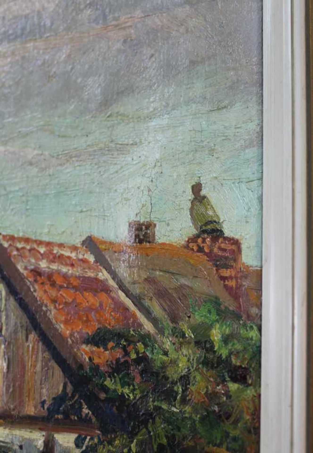 Richard GESSNER (1894 - 1989). Bauernhäuser in Sommerlandschaft.44 cm x 60 cm. Gemälde. Öl auf - Bild 6 aus 8