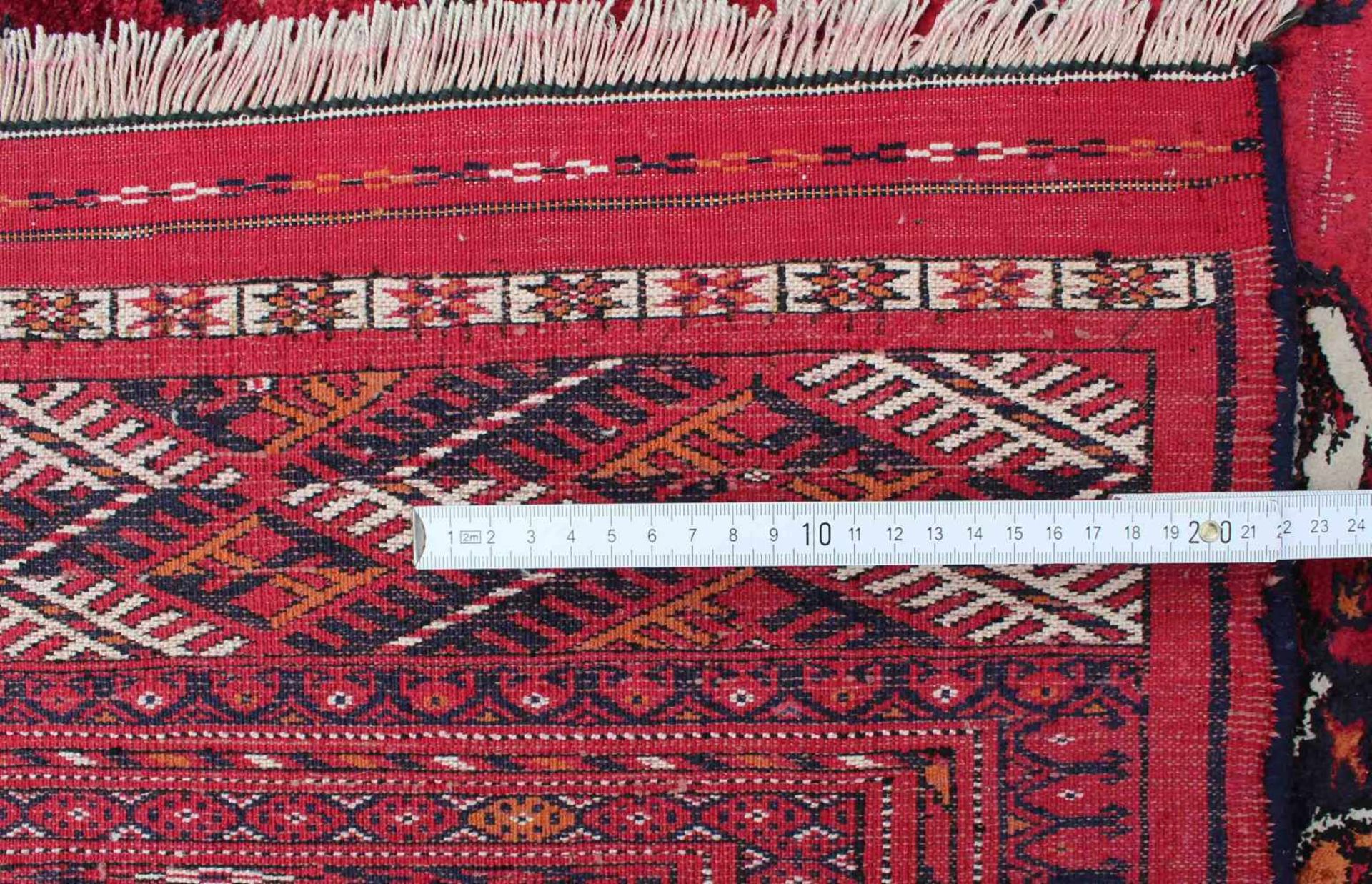 Tekke Seide Stammesteppich. Turkmenistan. Alt, um 1920.341 (328) cm x 237 cm. Handgeknüpft. Seide ( - Image 9 of 17