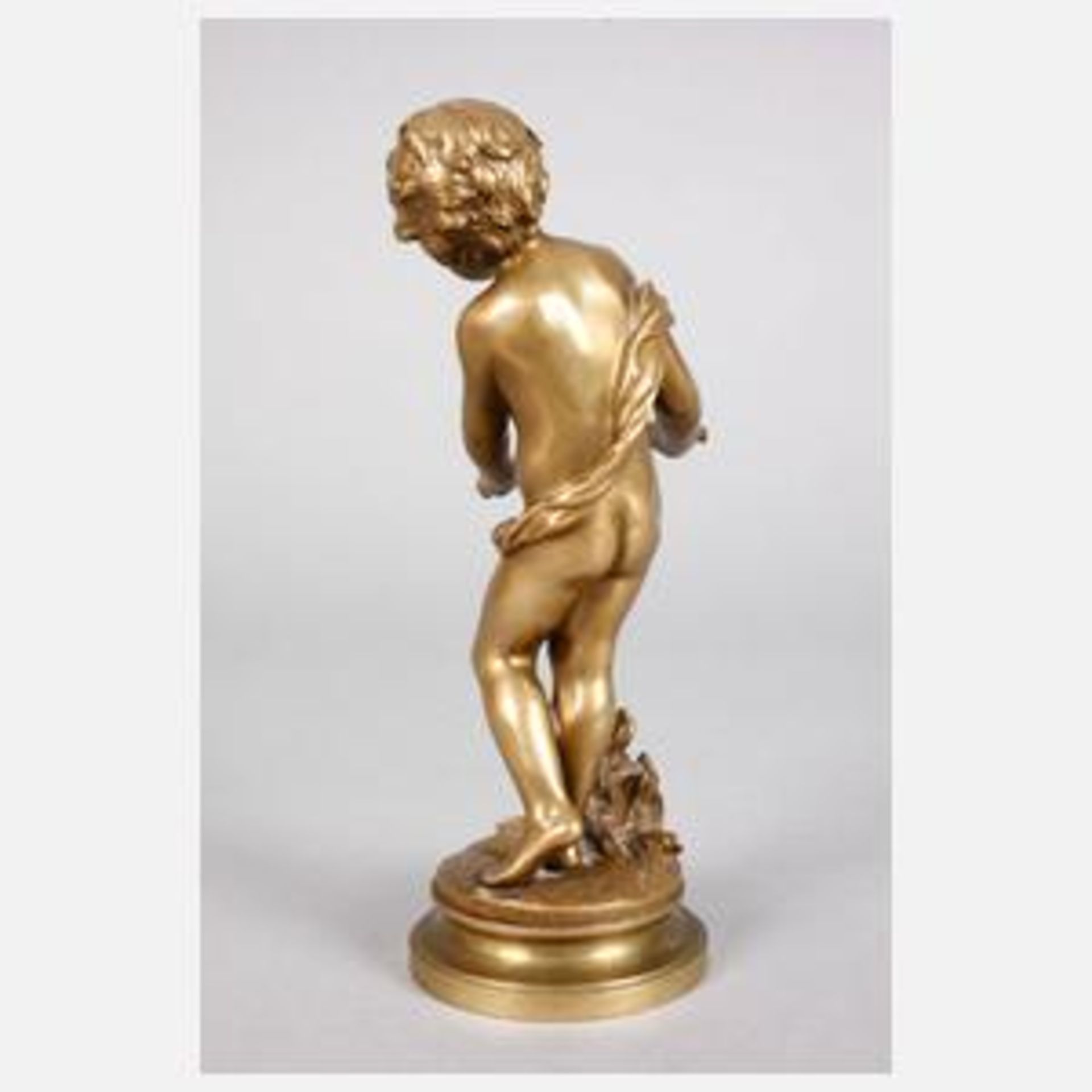 Allegorie auf "Feuer und Wasser". Paar Bronzefiguren von Louis Auguste Moreau (1834-1917), um - Bild 3 aus 4