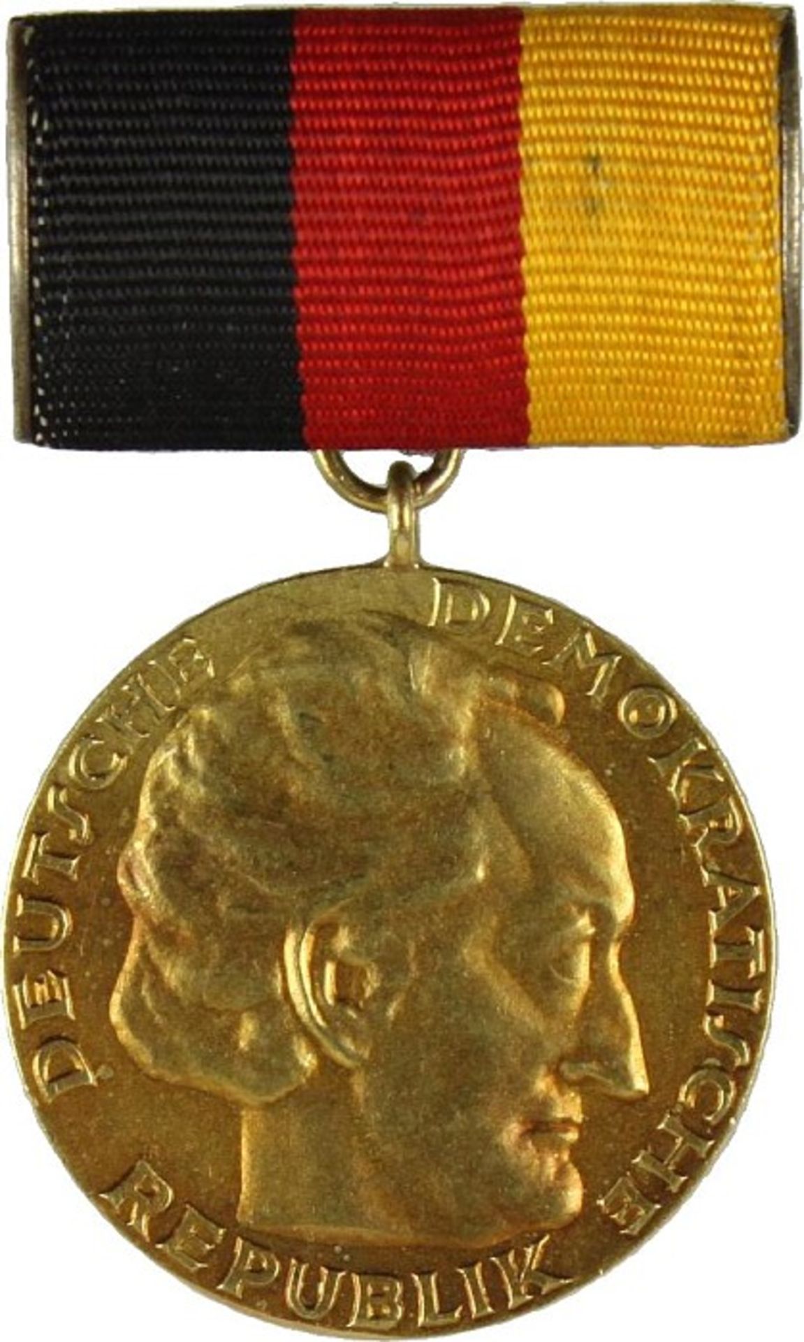 Nationalpreis der DDR 1957, Medaille Gold, erhaben geprägt "750", an Silber vergoldeter