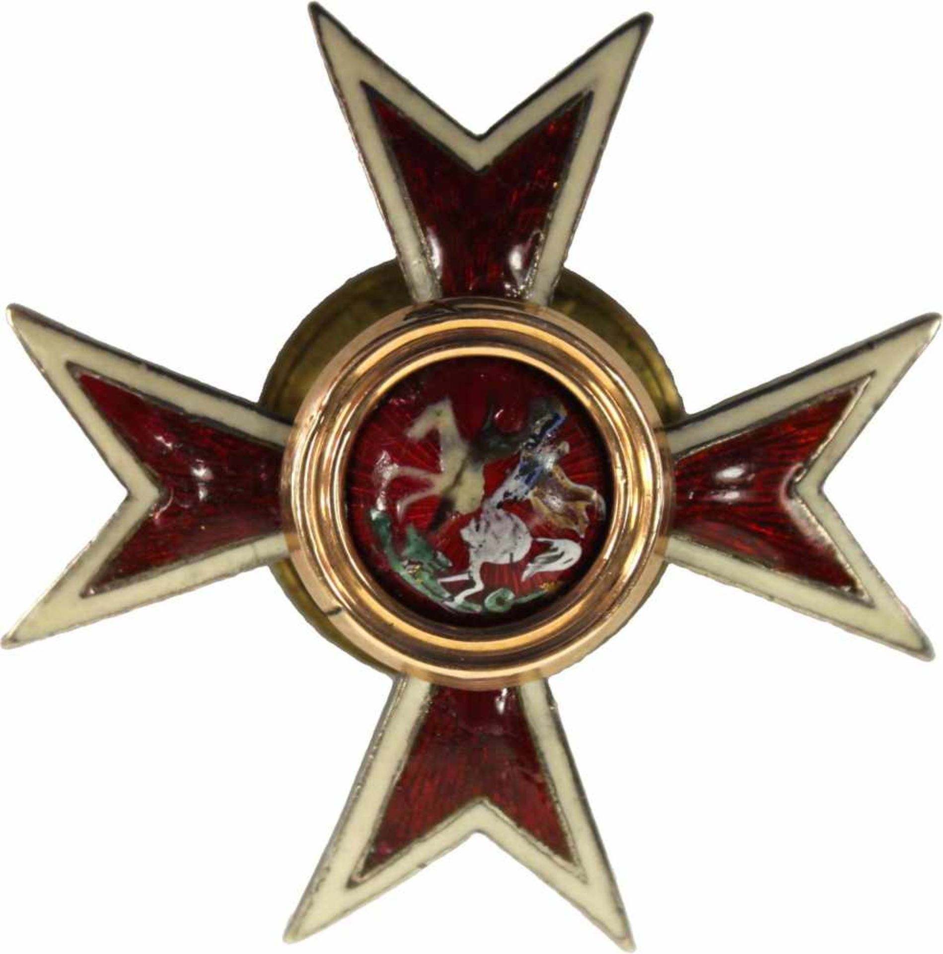 Abzeichenfür Absolventen der Militärschule in Chughuev, gestiftet 1913. Kreuz Silber vergoldet und