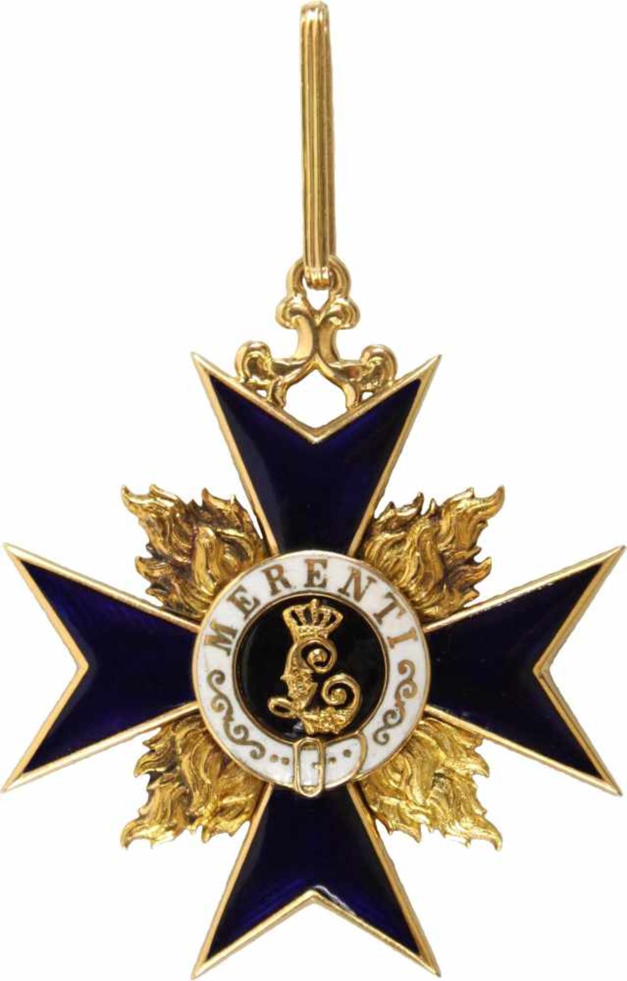 Militär-Verdienstorden,Kreuz 2. Klasse, verliehen 1905-1918. Kreuz Gold, hohl gearbeitet und - Bild 2 aus 3