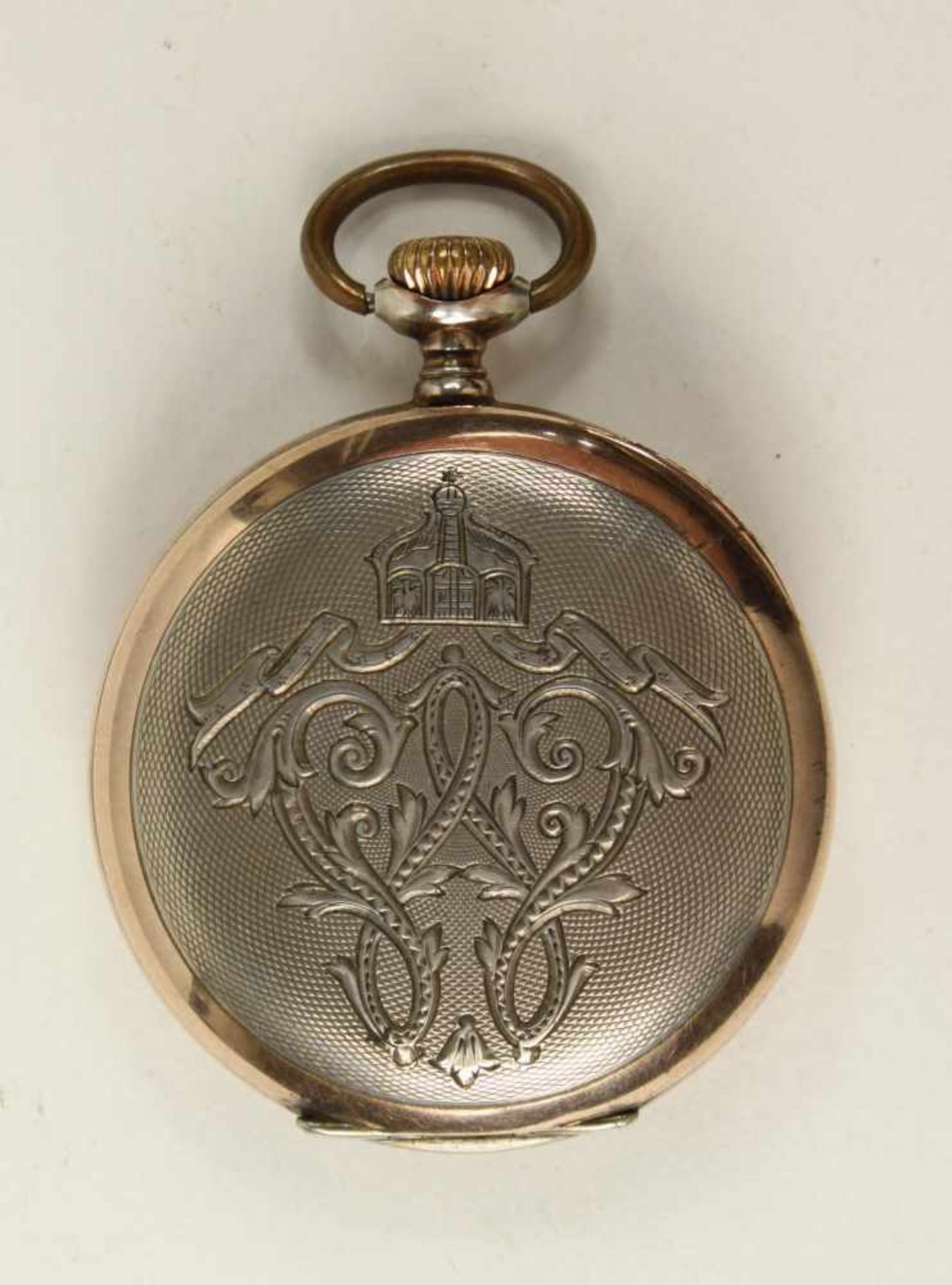Geschenkuhr Kaiser Wilhelm II.,Marke "Longines", Silber "800", weißes Zifferblatt mit arabischen