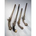 Steinschloss - Pistole,kaukasisch, Kaliber 15mm, 18./19. Jahrhundert. Komplett mit gemustertem