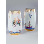 Paar Vasen "1001 Nacht" Meissen,weißes Porzellan mit polychromer Aufglasurmalerei, reicher