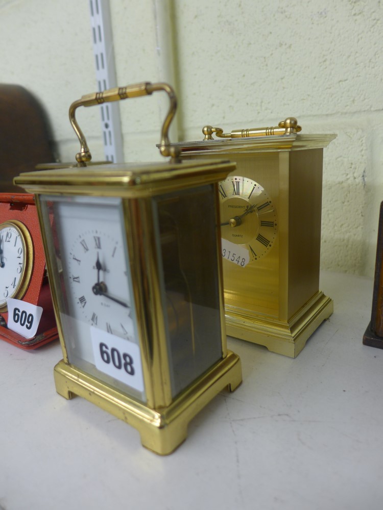 A Bayard French carriage timepiece and a President quartz carriage timepiece [A] FOR DETAILS OF
