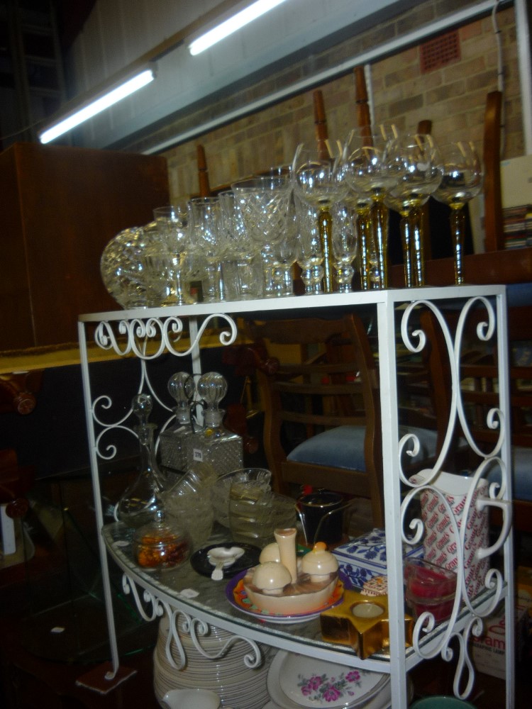 A quantity of cut glassware including wine glasses and champagne flutes, trinket boxes and covers - Image 2 of 2