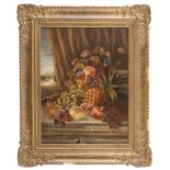 ENGLISH PAINTER, LATE 19TH CENTURY Fruit's still life Oil on canvas, cm. 59 x 45 Inscription '