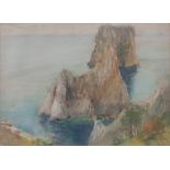 GIUSEPPE CASCIARO (Ortelle 1863 - 1941) Capri Pastel on paper, cm. 25 x 33 Signed and dated 1929,