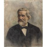 ITALIAN PAINTER, 19TH CENTURY Giuseppe Verdi Oil on canvas, cm. 75 x 62 Signed 'Montuori', and dated