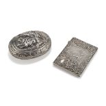 BOX AND VESTA CASE IN SILVER, HOLLAND AND UNITED KINGDOM LATE 19TH CENTURY embossed with