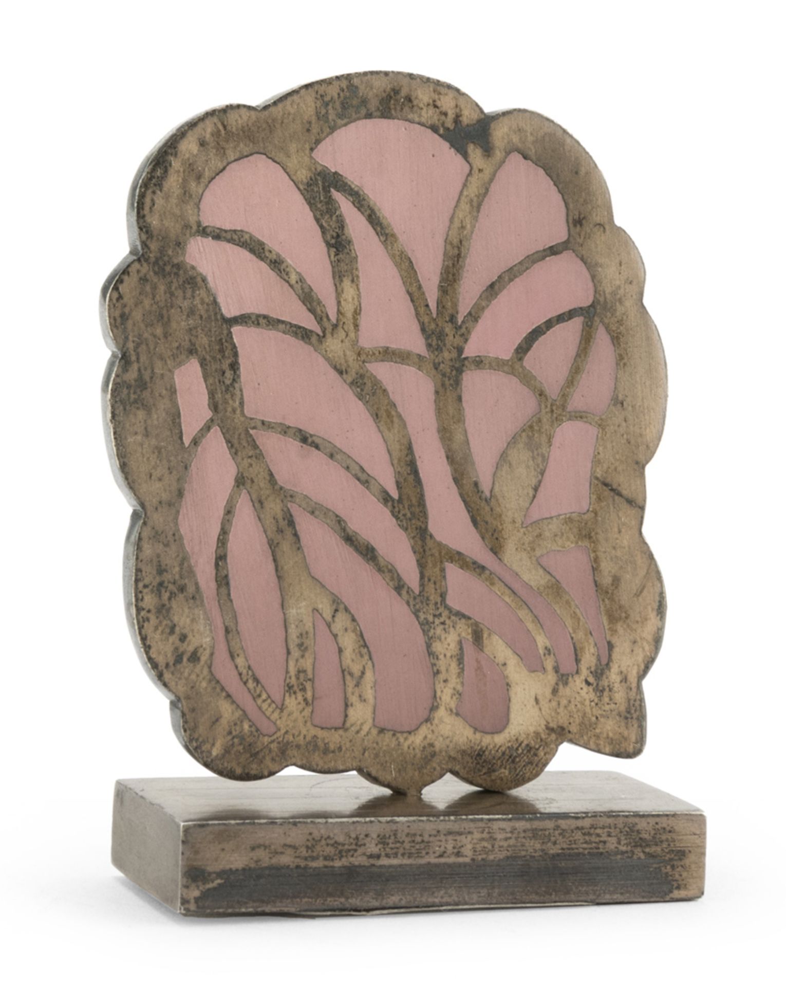 PIETRO CONSAGRA (Mazzara del Vallo 1920) Small façade Bronze sculpture in pink enamel, ex. /9